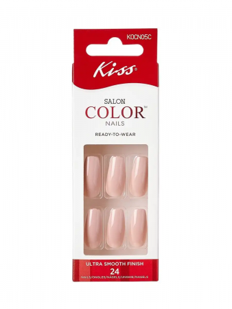 Набор накладных ногтей без клея, короткая длина Kiss Color Nails Self Service 24 шт